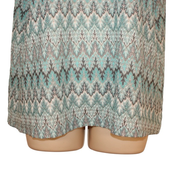 Alfred Dunner Teal Gray Print Short Sleeve Top Women's Size L Polyester Blouse - Picture 4 of 8